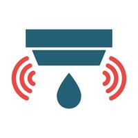 Flood Sensor Glyph Two Color Icon For Personal And Commercial Use. vector