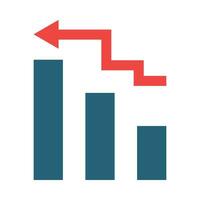 Business Growth Glyph Two Color Icon For Personal And Commercial Use. vector