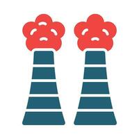 Air Pollution Glyph Two Color Icon For Personal And Commercial Use. vector