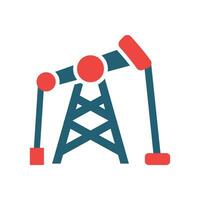 Oil Mining Glyph Two Color Icon For Personal And Commercial Use. vector