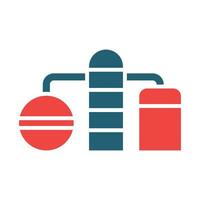 Oil Refinery Glyph Two Color Icon For Personal And Commercial Use. vector