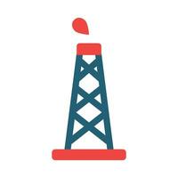 Oil Tower Glyph Two Color Icon For Personal And Commercial Use. vector