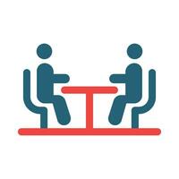 Meeting Glyph Two Color Icon For Personal And Commercial Use. vector