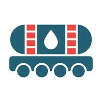 Oil Tank Glyph Two Color Icon For Personal And Commercial Use. vector