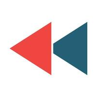 Backward Glyph Two Color Icon For Personal And Commercial Use. vector