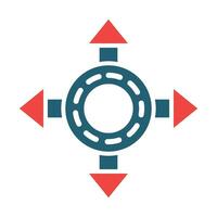 Roundabout Glyph Two Color Icon For Personal And Commercial Use. vector