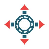 Roundabout Glyph Two Color Icon For Personal And Commercial Use. vector