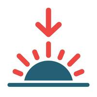 Sun Rise Glyph Two Color Icon For Personal And Commercial Use. vector