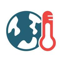 Global Warming Glyph Two Color Icon For Personal And Commercial Use. vector