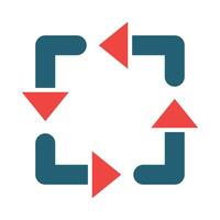 Rectangular Arrow Glyph Two Color Icon For Personal And Commercial Use. vector