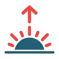 Sun Set Glyph Two Color Icon For Personal And Commercial Use. vector