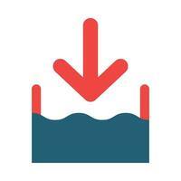 Below Sea Level Glyph Two Color Icon For Personal And Commercial Use. vector