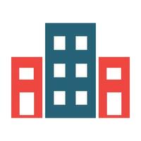 Office Building Glyph Two Color Icon For Personal And Commercial Use. vector
