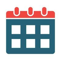 Calendar Glyph Two Color Icon For Personal And Commercial Use. vector