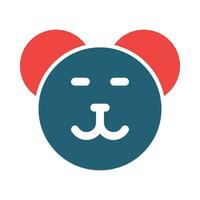 Teddy Bear Glyph Two Color Icon For Personal And Commercial Use. vector