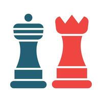 Chess Glyph Two Color Icon For Personal And Commercial Use. vector