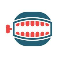 Toy Teeth Glyph Two Color Icon For Personal And Commercial Use. vector