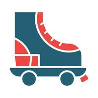 Roller Skate Glyph Two Color Icon For Personal And Commercial Use. vector