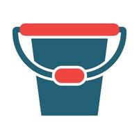 Toy Bucket Glyph Two Color Icon For Personal And Commercial Use. vector