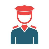 policía glifo dos color icono para personal y comercial usar. vector