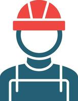 Builder Male Glyph Two Color Icon For Personal And Commercial Use. vector