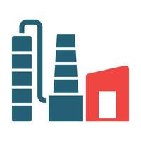 Processing Plant Glyph Two Color Icon For Personal And Commercial Use. vector
