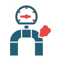Gas Leak Glyph Two Color Icon For Personal And Commercial Use. vector