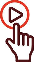 Play Button Thick Line Two Color Icons For Personal And Commercial Use. vector