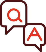 Question And Answer Thick Line Two Color Icons For Personal And Commercial Use. vector
