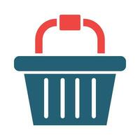 Basket Glyph Two Color Icon For Personal And Commercial Use. vector