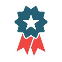 Badge Glyph Two Color Icon For Personal And Commercial Use. vector