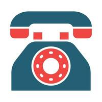 Telephone Glyph Two Color Icon For Personal And Commercial Use. vector