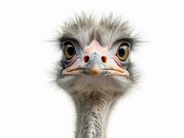 An Ostrich isolated on A white background photo