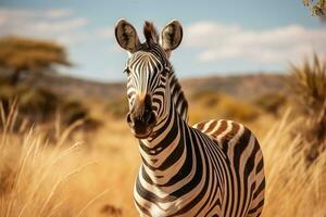 Zebra in the wild photo