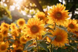 Beautiful display of Sunflower gardens photo