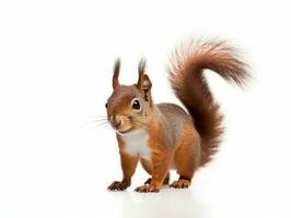 a squirrel isolated on a white background photo