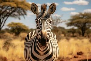 Zebra in the wild photo
