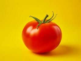 tomato vegetables isolated on yellow photo