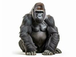 gorilla isolated on a white background photo