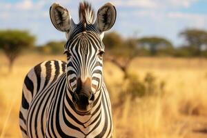 Zebra in the wild photo