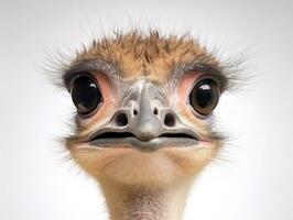 An Ostrich isolated on A white background photo