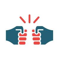 Conflict Glyph Two Color Icon For Personal And Commercial Use. vector