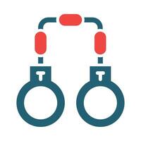 Handcuffs Glyph Two Color Icon For Personal And Commercial Use. vector