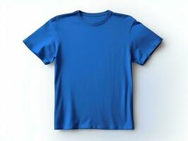 isolated opened blue t-shirt photo