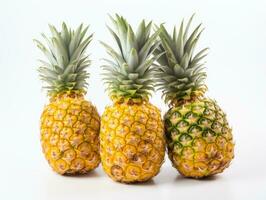 A bunch of pineapples isolated on a white background photo