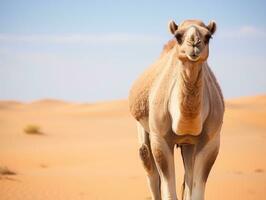 A camel in the desert photo