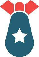 Atomic Bomb Glyph Two Color Icon For Personal And Commercial Use. vector