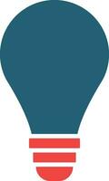 Light Bulb Glyph Two Color Icon For Personal And Commercial Use. vector