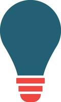 Light Bulb Glyph Two Color Icon For Personal And Commercial Use. vector