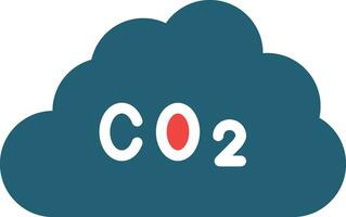 co2 glifo dos color icono para personal y comercial usar. vector